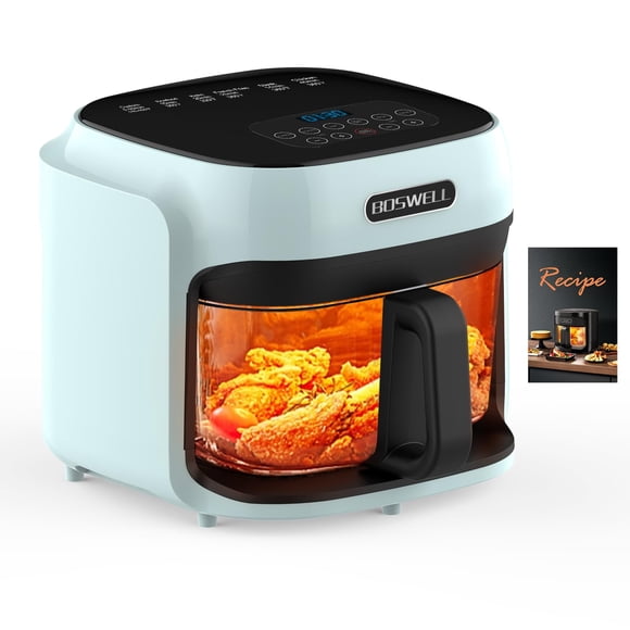 Freidora BOSWELL de vidrio de 7,5 L con cuenco transparente para freír de 1800 W