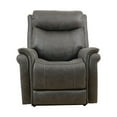 thumbnail image 2 of 36 Inch Power Lift Recliner, Steel Gray Vegan Faux Leather, Tufted Back, 2 of 5