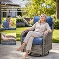 thumbnail image 4 of POCASSY Patio Swivel Chairs, Outdoor Wicker Swivel Glider Rocking Chairs with High Back and Thick Cushions for Porch Deck - Set of 2, Blue, 4 of 9