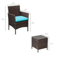 thumbnail image 7 of Devoko 3 Pieces Patio Conversation Set Outdoor Furniture Set Patio PE Rattan Wicker Chairs with Table, Brown/ Blue, 7 of 7