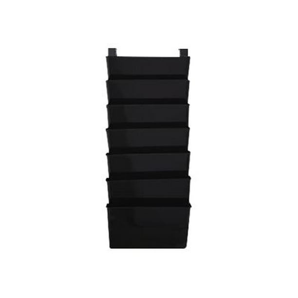 TRU RED Unbreakable 7Pocket Plastic Letter Wall File, Black (TR55348