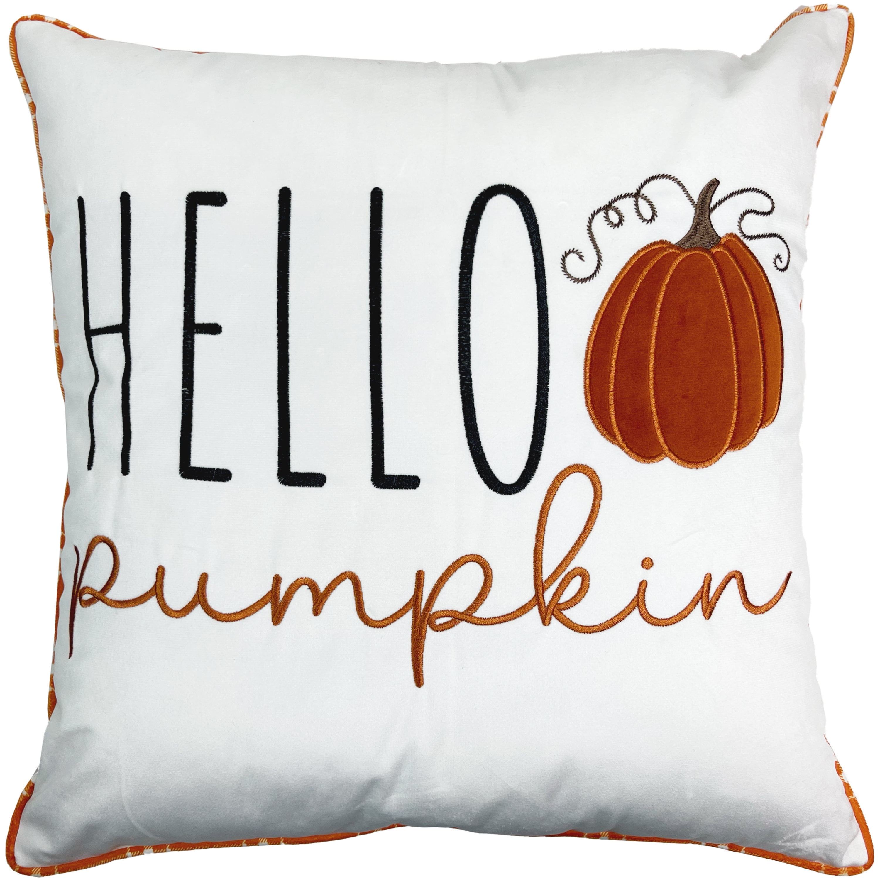 Way to Celebrate! Hello Pumpkin Decorative Pillow, HELLO PUMPKIN HALLOWEEN CUSHION