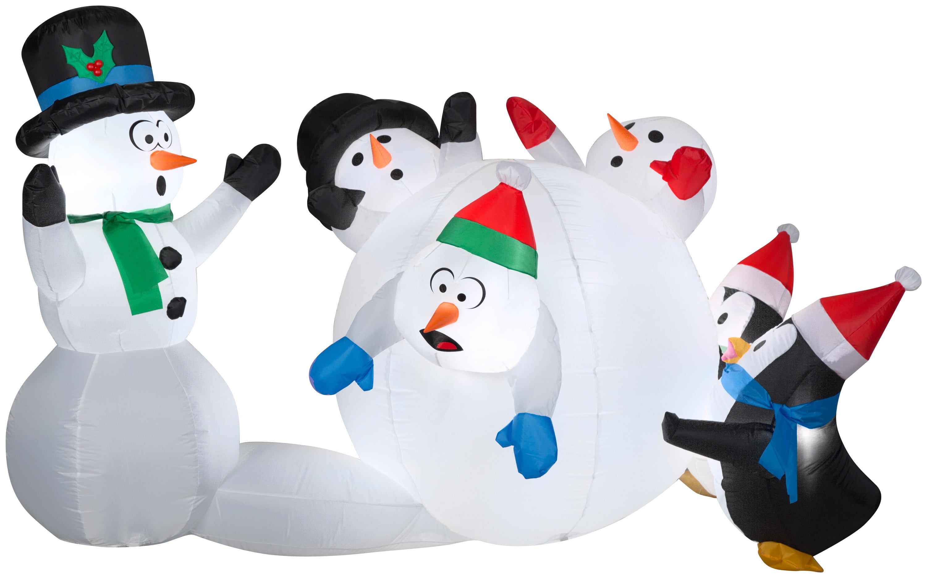 Holiday Time 7 Snowman Roll Inflatable By Gemmy Industries Walmart Com