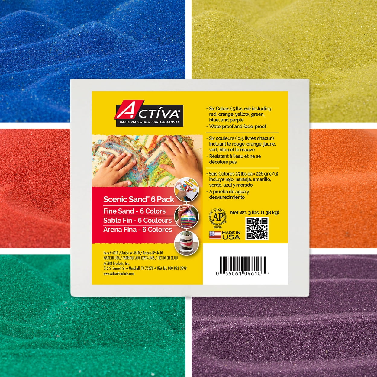 ACTÍVA 8 oz. Box of 6 Vivid Colors Scenic Sand