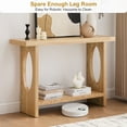 thumbnail image 5 of WOOW DEPOT 47" Farmhouse Narrow Console Table, 2'' Thickened Entryway Table with Solid Oak Veneer, 2-Tier Sofa Table Behind Couch, Rustic Oak Hallway Table for Living Room, 5 of 9