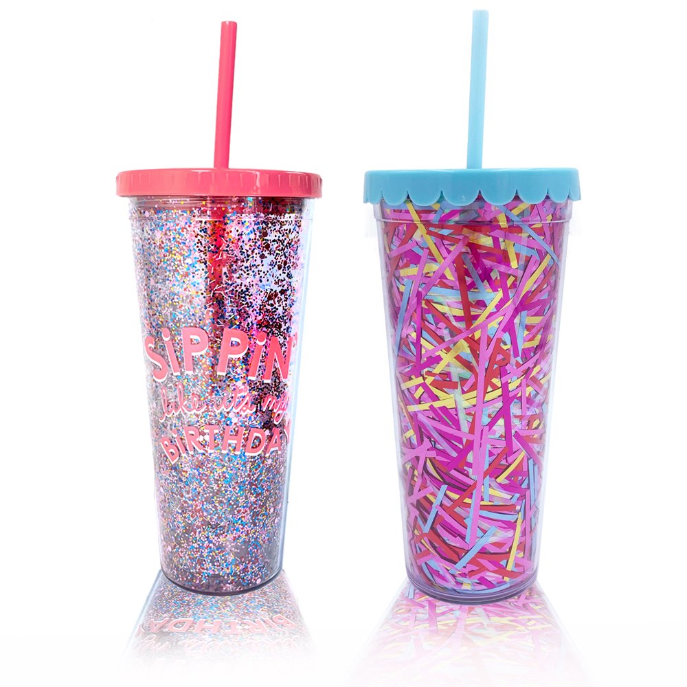 Packed Party 'Birthday Fun' Tumbler, MultiColor 16oz Plastic Tumbler