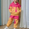 thumbnail image 2 of CXYYY Boys Girls Ice Cream Printed Hoodies and Sweatpants 2Pcs Tracksuit for Teen Boy Girl Sweatsuits Pink Size: 10-11 Years, 2 of 9