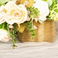 thumbnail image 6 of Efavormart 4 Pack | 3" Gold Textured Ceramic Flower Vase Pots, Round Brushed Indoor Planters, 6 of 11