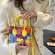 thumbnail image 5 of Bolso Bolso de hombro geométrico colorido para mujer Bolso de cuero Tote Satchel (Amarillo), 5 of 5