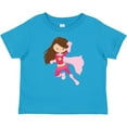 thumbnail image 3 of Inktastic Superhero Girl, Cute Girl, Brown Hair, Pink Cape Girls Baby T-Shirt, 3 of 5