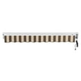 thumbnail image 5 of Awntech 10 Ft Destin Right Motorized Heavy Duty Patio Retractable Awning with Protective Hood (120in x 10.38in x 96in), Brown/Tan Stripe, 5 of 9