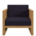 thumbnail image 4 of Carlsbad Teak Wood Outdoor Patio Armchair Natural Navy, 4 of 7