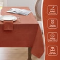thumbnail image 6 of Softalker Tablecloth Rectangle, Decorative Faux Linen Table Cloths, Waterproof & Stain Resistant Wipeable Table Cover for Kitchen, Dining, Party Decor, & Outdoor Use (Rust, 52 x 70 inch), 6 of 6