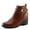 CAMEL, variant on PADULE Women’s Ankle Bootie – Faux Leather Slip-On with Buckle & Block Heel