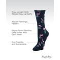 thumbnail image 3 of MeMoi Feathered Frenzy Flamingo Bamboo Blend Crew Novelty Socks - Womens - Female, 9-11, Black, 3 of 7