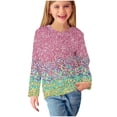thumbnail image 2 of Piuwrlz Kids Long Sleeve Shirts Girls T-Shirts Fashionable Printed Round Neck T Shirt Tops Multicolor Size 160, 2 of 6