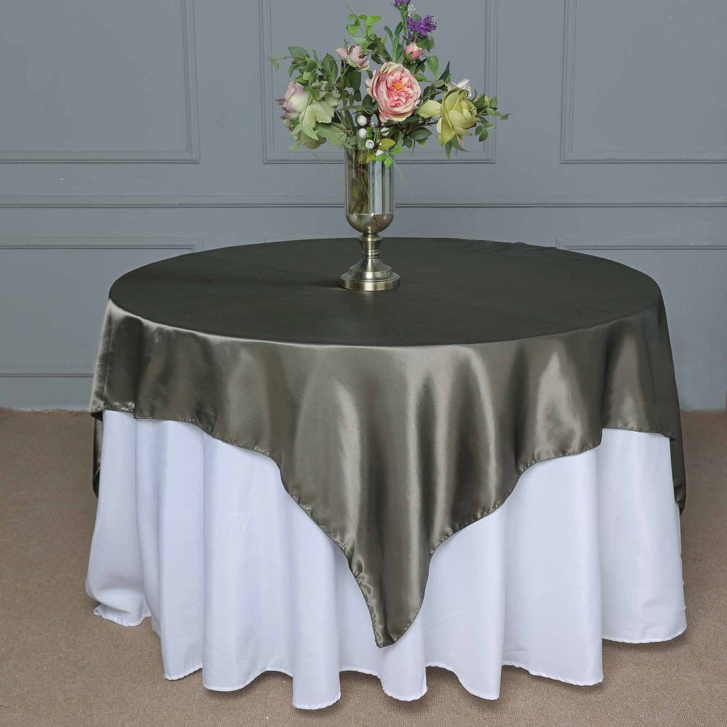 Efavormart 72" SATIN Square Table Overlay Table Toppers For Birthday