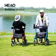 HEAO Rollator Walker with Seat for Seniors,4 x 10" Wheels Upright