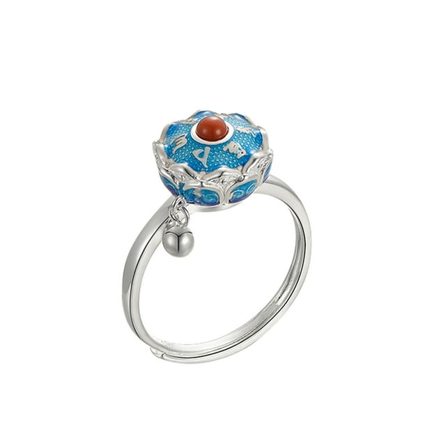 Anillo de plata tailandés Anillo de pareja Hombre y mujer Ágata de transferencia de mantra de seis caracteres Wmkox8yii fajkfhkj2079