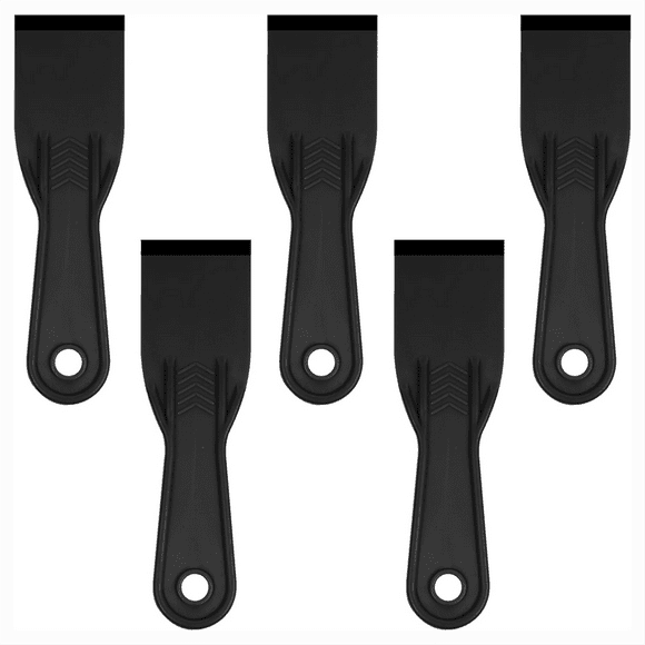 5 PCS Plastic Putty Knife, 2 Inch Flexible Plastic Paint Tool for Taping Drywall Wall Painting Putty Knives Set,5 * Putty Knives,Black