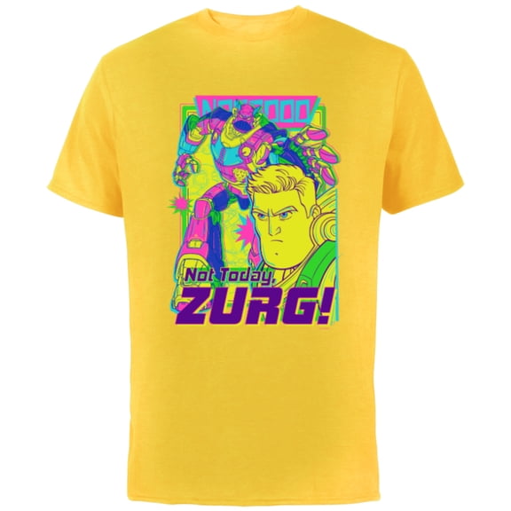Disney PIXAR Lightyear Not Today Zurg - Short Sleeve Cotton T-Shirt for Adults - Customized-Yellow