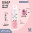 thumbnail image 3 of Miyuki Delica Seed Beads – Size 11/0 (1.6 mm), DB1335, Dyed Silver-Lined Light Pink, 7.2 g, Approx. 1440 Beads, 3 of 7