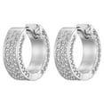 thumbnail image 6 of 14K Gold Plated Cubic Zirconia Hoop Earrings for Women - 925 Sterling Silver Post Small Huggie Earrings, Hypoallergenic CZ Diamond Simulated Everyday Fine Jewelry, 6 of 7