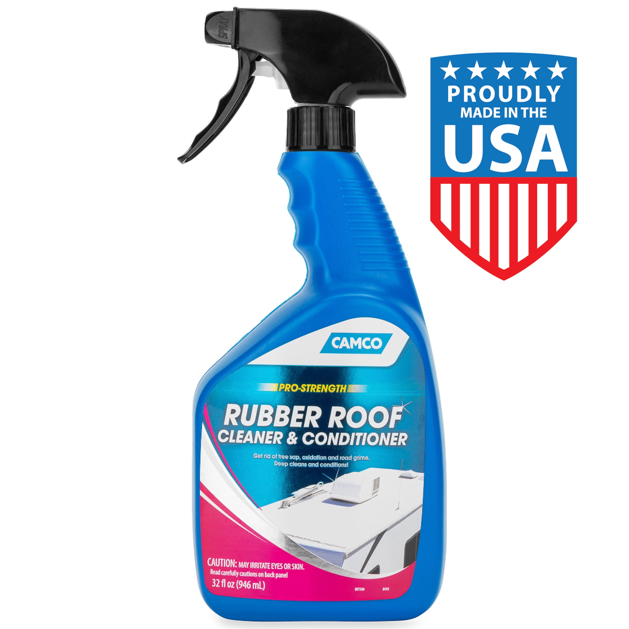 (2 pack) Camco RV Rubber Roof Cleaner, Pro-Strength, 32 oz (41063)