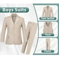 thumbnail image 2 of Lycody Boys Suits 3 Piece Slim Fit Suit Set Dresswear Ring Bearer Outfit for Boy, 2 of 6