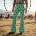 thumbnail image 2 of CONZONE Mens 70S Disco Flared Pants Vintage Hippie Pants for Men Trendy Funny Graphic Bell Bottoms, 2 of 4