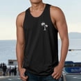 thumbnail image 2 of FUZHIQ Men's Mesh Workout Tank Tops Tropical Print Loose Fit O Neck Elastic Gym Athletic Running Tee Shirts,S, 2 of 5