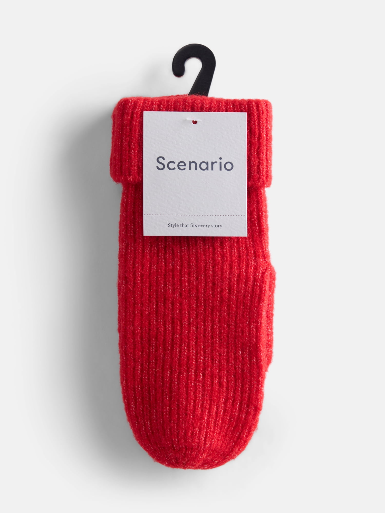 Scenario Women's Rib Mittens, Red Rooster