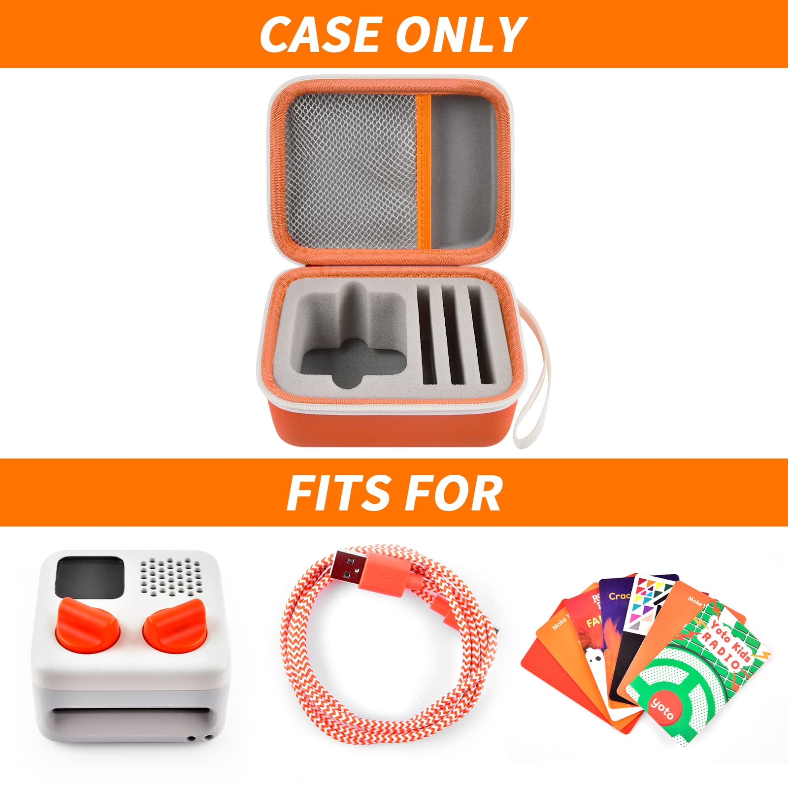 Co2CREA Étui Rigide De Voyage Pour Yoto / Yoto Mini + Porte-Cartes 36 Slots - Housse Solide Pour Enceinte Interactive Enfant
