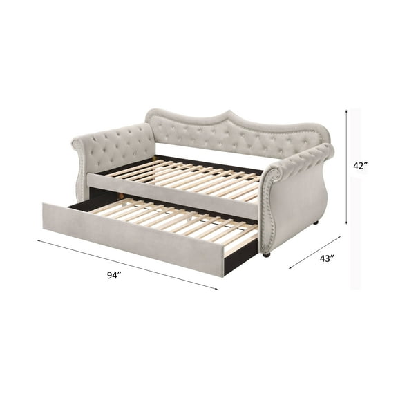 Newboti Furniture Adkins Beige Linen Daybed W/Trundle (Twin) 73385