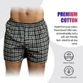 thumbnail image 3 of 6 Pack Men's 100% Cotton Boxer Shorts Premium Cotton Random Mixed Color Pack Woven Relaxed Fit Underwear Elastic Waist Button Fly Pouch Menswear, 3 of 4
