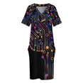 thumbnail image 4 of Vestido holgado con bolsillos y circuito colorido para mujer, elegante vestido de fiesta de verano 2025 con diseño de cerebro de computadora digital, 4 of 7