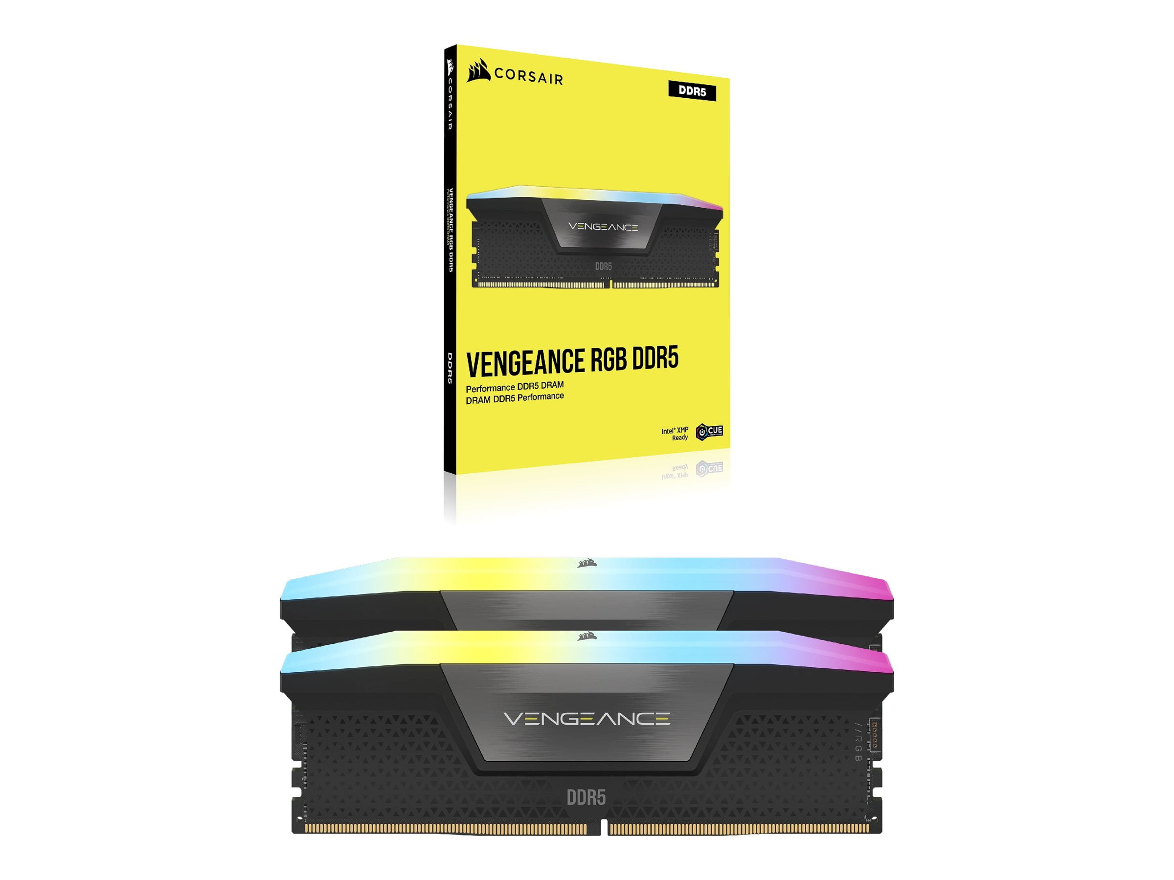 CORSAIR VENGEANCE DDR5 64GB 32GB×2 5600 VENGEANCE® RGB 64GB (2x32GB) DDR5 DRAM 5600MT/s C40 AMD EXPO