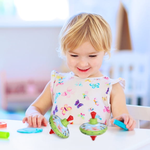 Raindrops 1pcs Toddler Traditional Iron Spinning Tops Educational Toys for Boys and Girls Kindergarten Party Favors