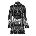 thumbnail image 2 of Black And White Gothic Wiccan Cat Women Bathrobe One Size Univeral Fits, Pet Cat Fashion Lightweight Plush Fleece Long Robe For Women, 2 of 3