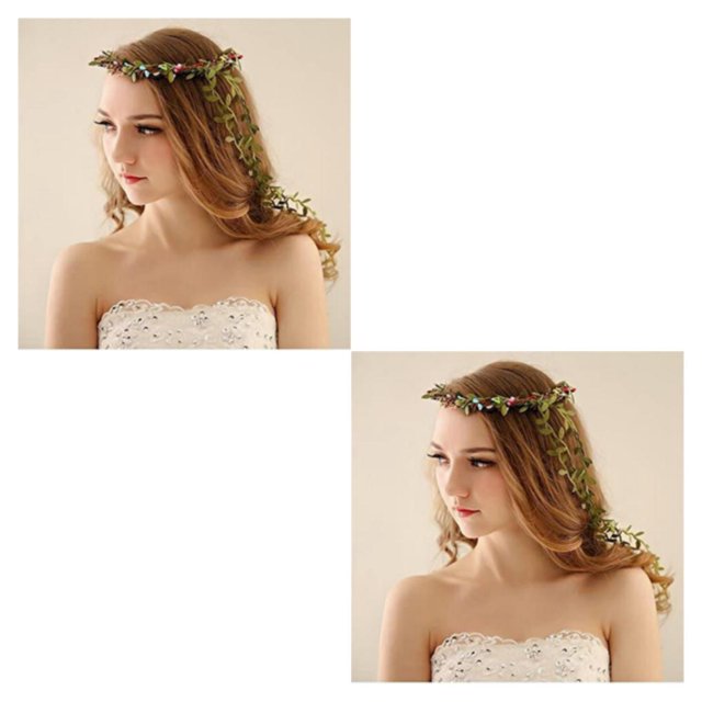 Naiovety Artificial Green Vine Leaves Garland Ribbon Headband Home Making Leaf Craft Tipo 1 2piezas