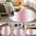 thumbnail image 5 of Round Rugs 3Ft, Pink White Ombre Round Area Rug Washable Indoor Throw Carpet, Romantic Minimalist Modern Art Small Non Slip Circle Rug for Bedroom Living Room Home Decor Aesthetic, 5 of 8