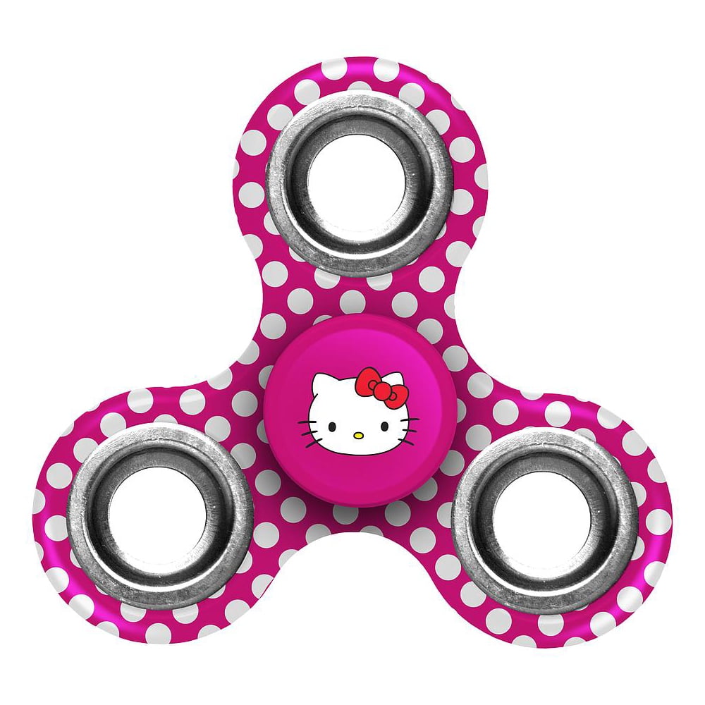  Fidget Spinner Sanrio Hello Kitty Hot Pink Polka Dots Three Way 