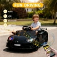 thumbnail image 5 of Eastvita 12V Luxury Ride-On Sports Car for Kids, Battery Powered, 2 Speeds, Remote Control, LED, Sound, Hydraulic Doors (Black/White), 5 of 8