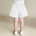 thumbnail image 5 of Cethrio Girls Summer Shorts, Elastic Waist Knitting Cotton Relaxed Fit Casual Kids Shorts White Size 12-13 T, 5 of 5