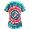 thumbnail image 5 of BDPORKAS Womens Scrubs Graphic Tie Dye Fashion Holiday Workwear Lightweight V Neck Short Sleeve Comfy Holiday Shirts Pocketed, 5 of 6