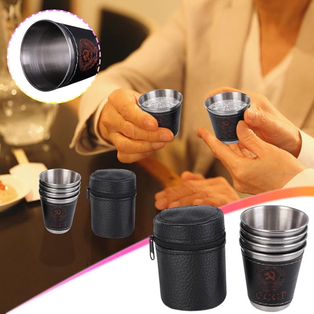 Feltree Ensemble de 4 Tasses en Acier Inoxydable pour Café Thé Camping
