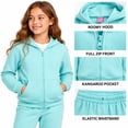 thumbnail image 4 of Real Love Girls Jogger Set Lightweight Fleece Zip Up Hoodie Sweatshirt and Sweatpants 2 Piece, 4 of 7