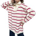thumbnail image 3 of Sweet Comfortable Long-Sleeved Striped Soft Women Fashion Loose Sweater Tops, 3 of 8