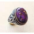 thumbnail image 5 of Purple Copper Turquoise Mens Ring, Natural Copper Turquoise, Silver Jewelry, 925 Silver Ring, Birthday Gift, Heavy Mens Ring, Arabic Design, Ottoman Style Ring, Christmas, Turkey Mens Signet Ring, 5 of 6