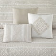 thumbnail image 5 of LANCO MODERN LIFESTYLE 7 Piece California King Comforter Set, Beige, Elegant Jacquard with Patchwork, Stylish and Cozy Bedding Collection, Premium Bedding Set with Bedskirt, Shams and Pillows, 5 of 7